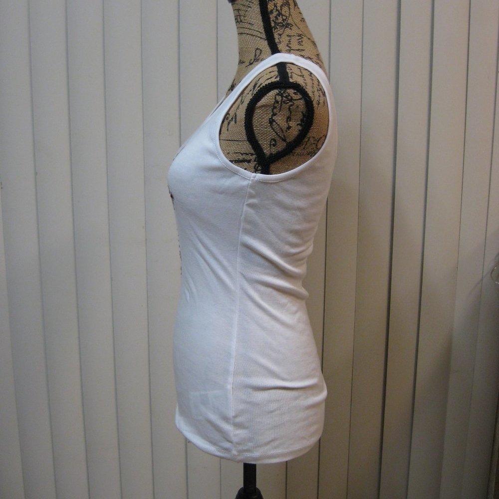 NWT Guess white cross graphic tank top S small - Picture 4 of 7